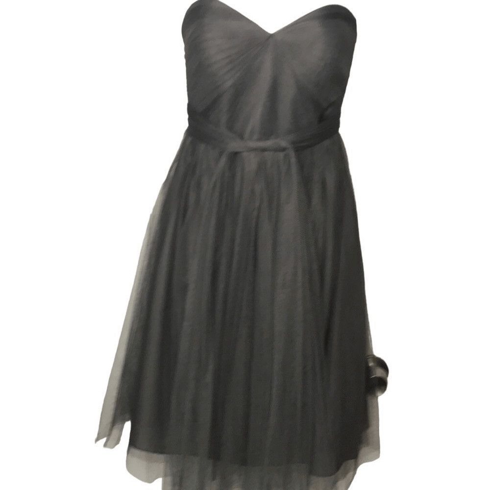 Jenny Yoo Gray Strapless Tulle Bridesmaid Dress Size 6 Prom Formal Elegant